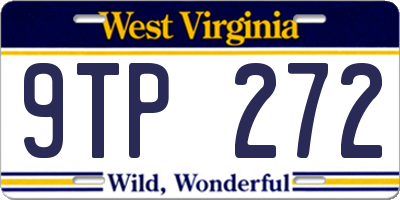 WV license plate 9TP272