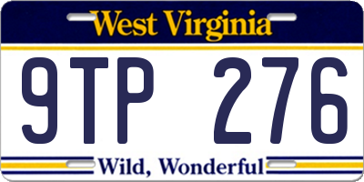 WV license plate 9TP276