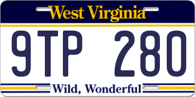 WV license plate 9TP280