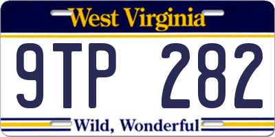 WV license plate 9TP282