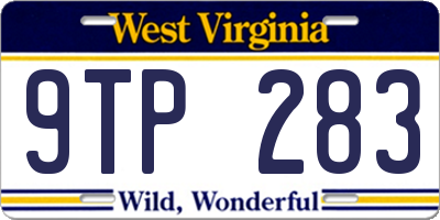 WV license plate 9TP283