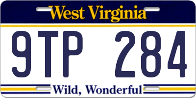 WV license plate 9TP284