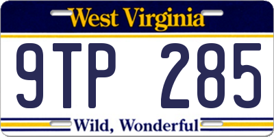 WV license plate 9TP285