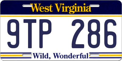 WV license plate 9TP286