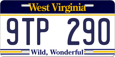 WV license plate 9TP290