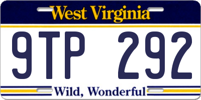 WV license plate 9TP292
