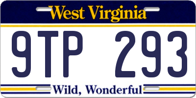 WV license plate 9TP293