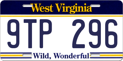 WV license plate 9TP296