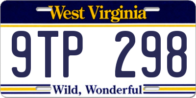 WV license plate 9TP298