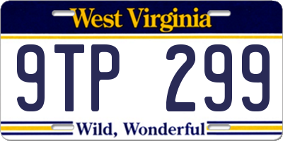 WV license plate 9TP299