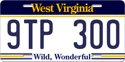 WV license plate 9TP300