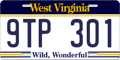 WV license plate 9TP301