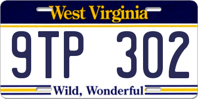 WV license plate 9TP302