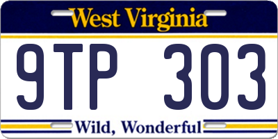 WV license plate 9TP303