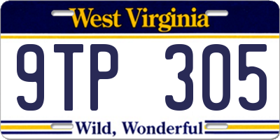 WV license plate 9TP305