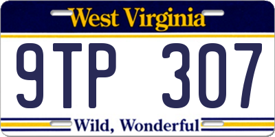 WV license plate 9TP307