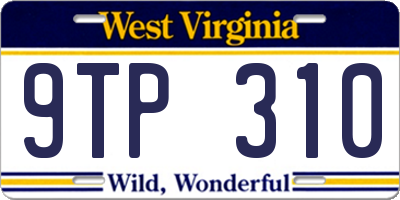 WV license plate 9TP310