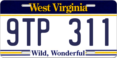 WV license plate 9TP311
