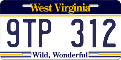 WV license plate 9TP312