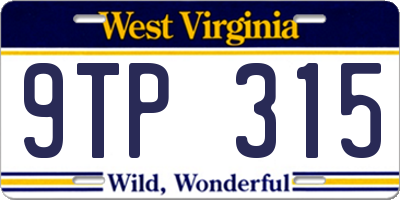 WV license plate 9TP315