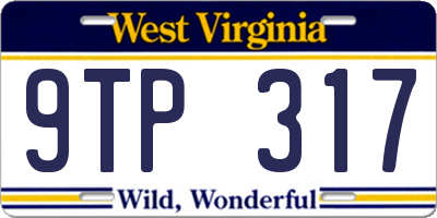 WV license plate 9TP317