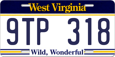 WV license plate 9TP318