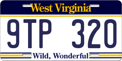 WV license plate 9TP320