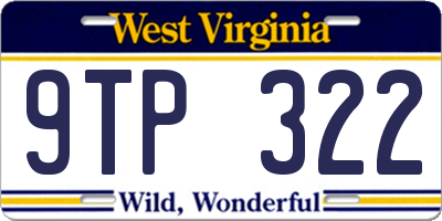 WV license plate 9TP322