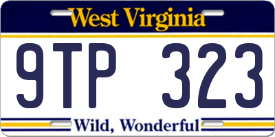WV license plate 9TP323