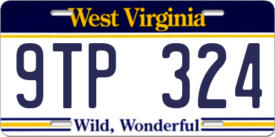 WV license plate 9TP324
