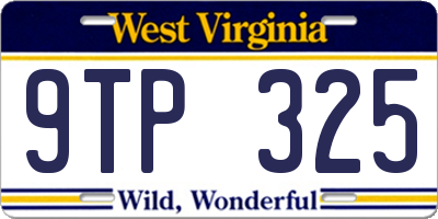WV license plate 9TP325