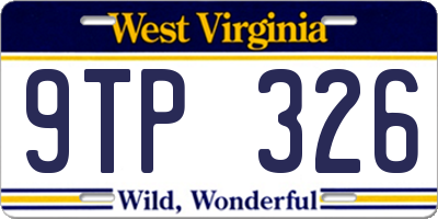 WV license plate 9TP326