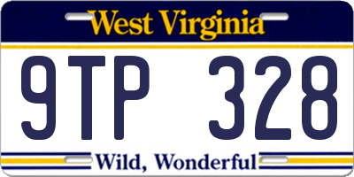 WV license plate 9TP328