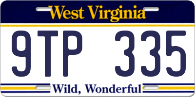 WV license plate 9TP335