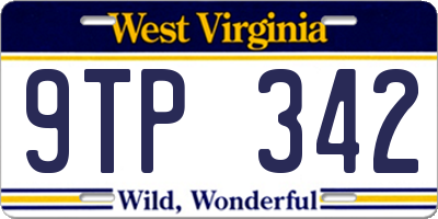 WV license plate 9TP342