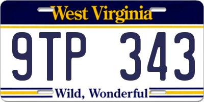 WV license plate 9TP343