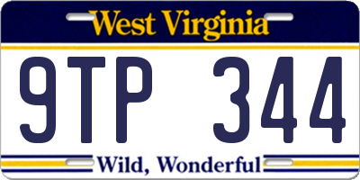 WV license plate 9TP344
