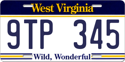 WV license plate 9TP345