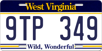 WV license plate 9TP349