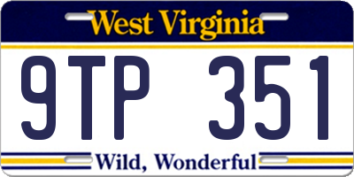 WV license plate 9TP351