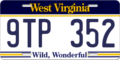 WV license plate 9TP352