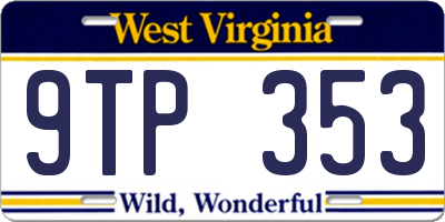 WV license plate 9TP353