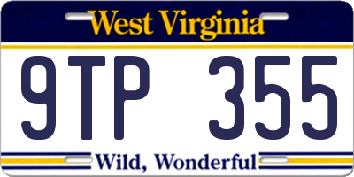 WV license plate 9TP355