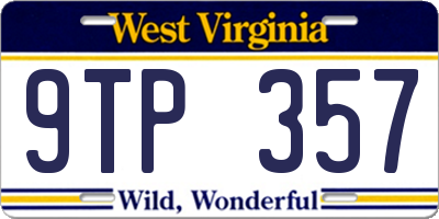 WV license plate 9TP357
