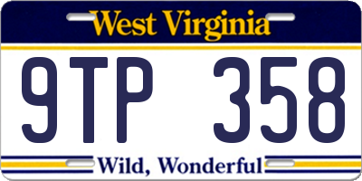 WV license plate 9TP358