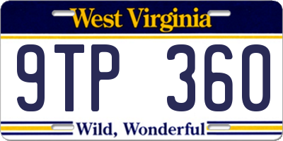 WV license plate 9TP360