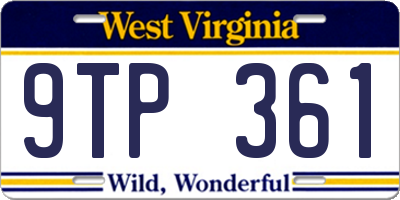 WV license plate 9TP361