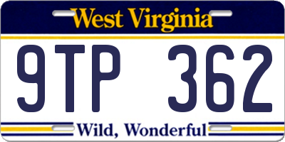 WV license plate 9TP362