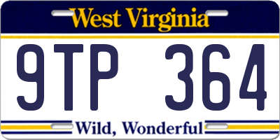 WV license plate 9TP364