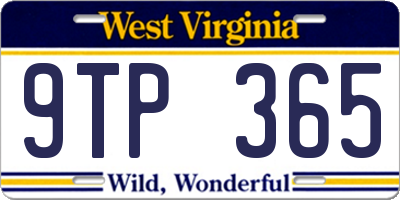 WV license plate 9TP365